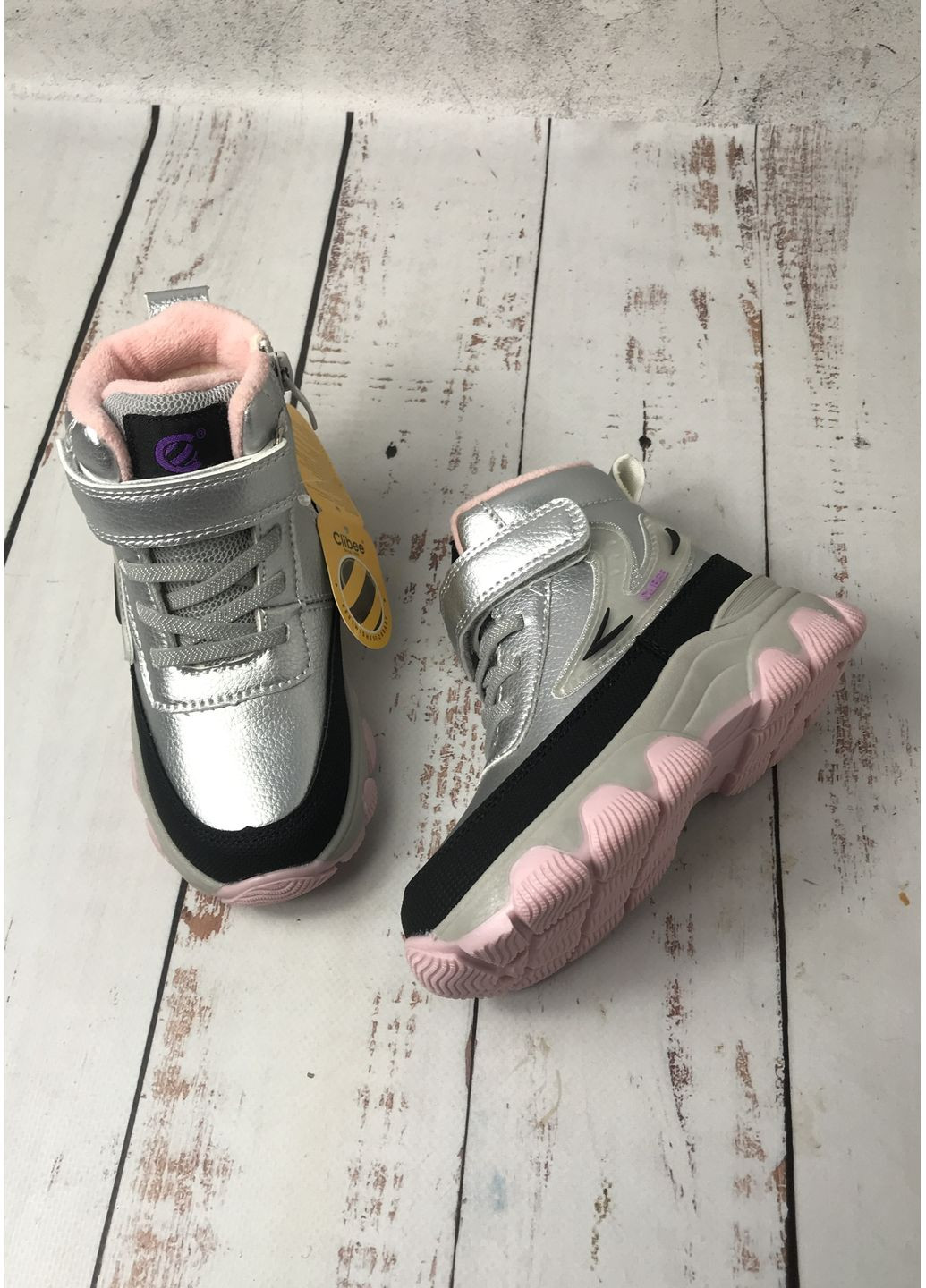 Черевики зимові дитячі на дівчинку Сірий (1046) Clibee (354822838)