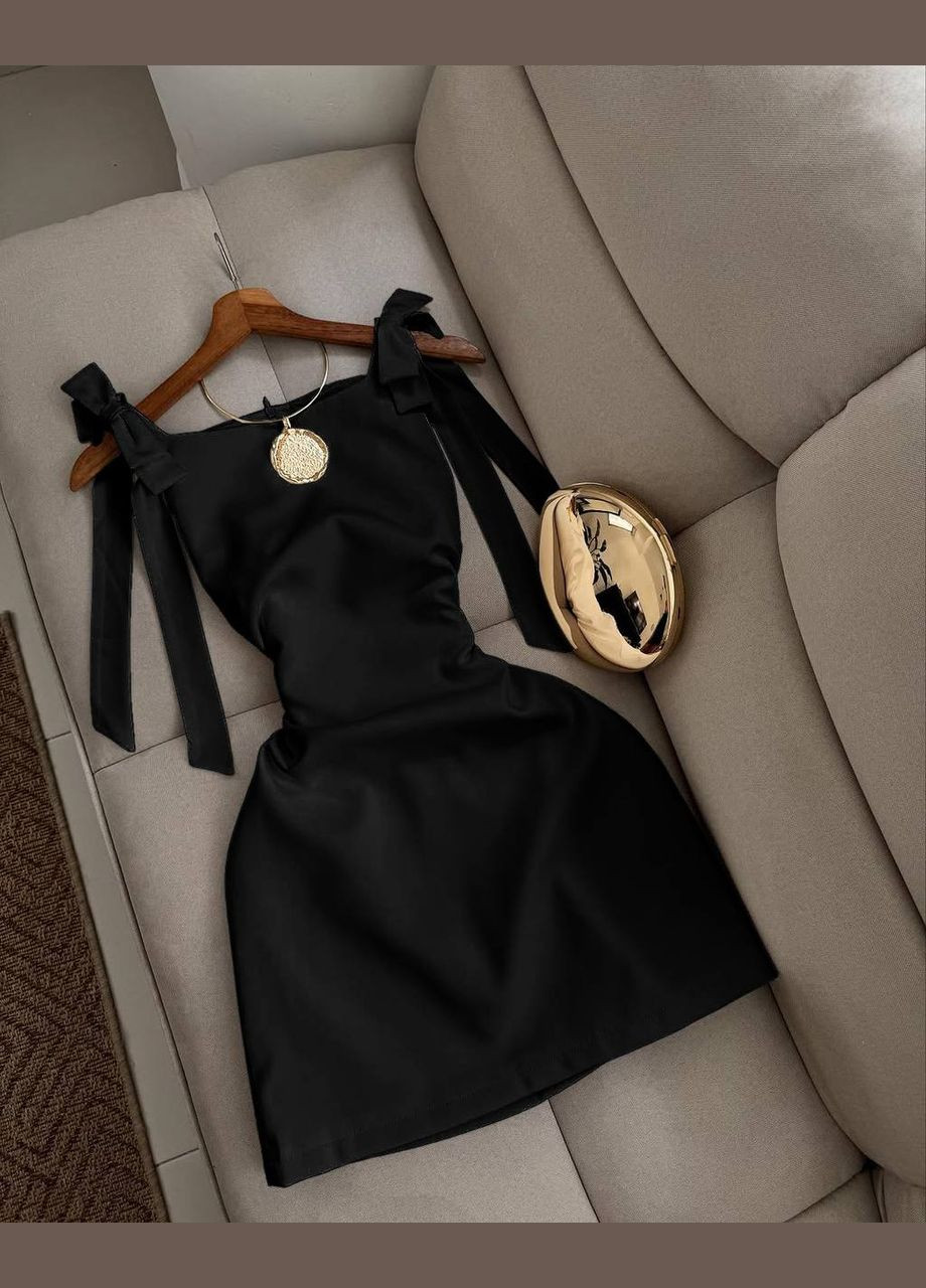 Черное деловое, кэжуал платье футляр No Brand однотонное