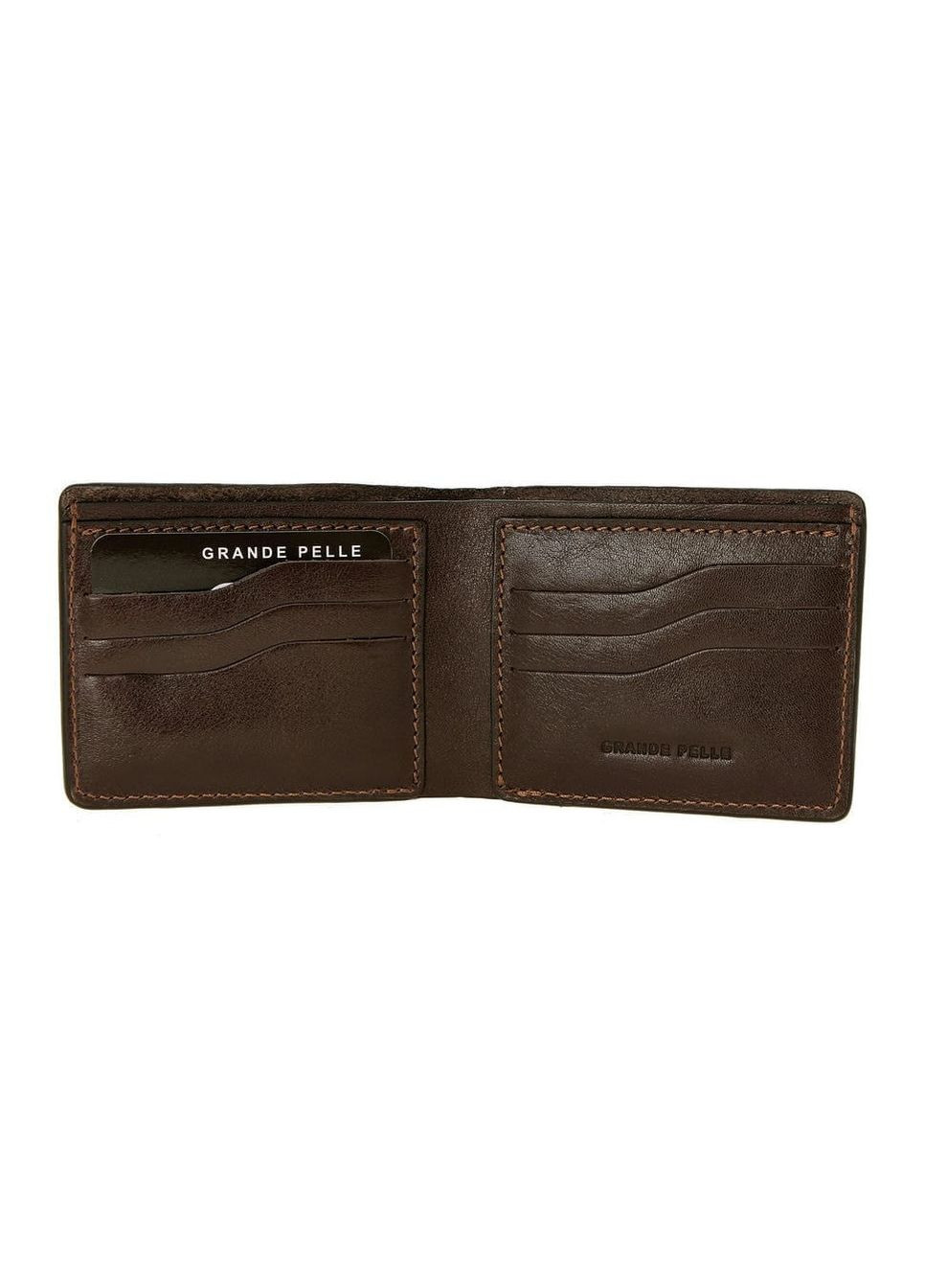 Портмоне Onda 110х90х10 мм глянсова шкіра шоколад 507620 Grande Pelle (324622970)