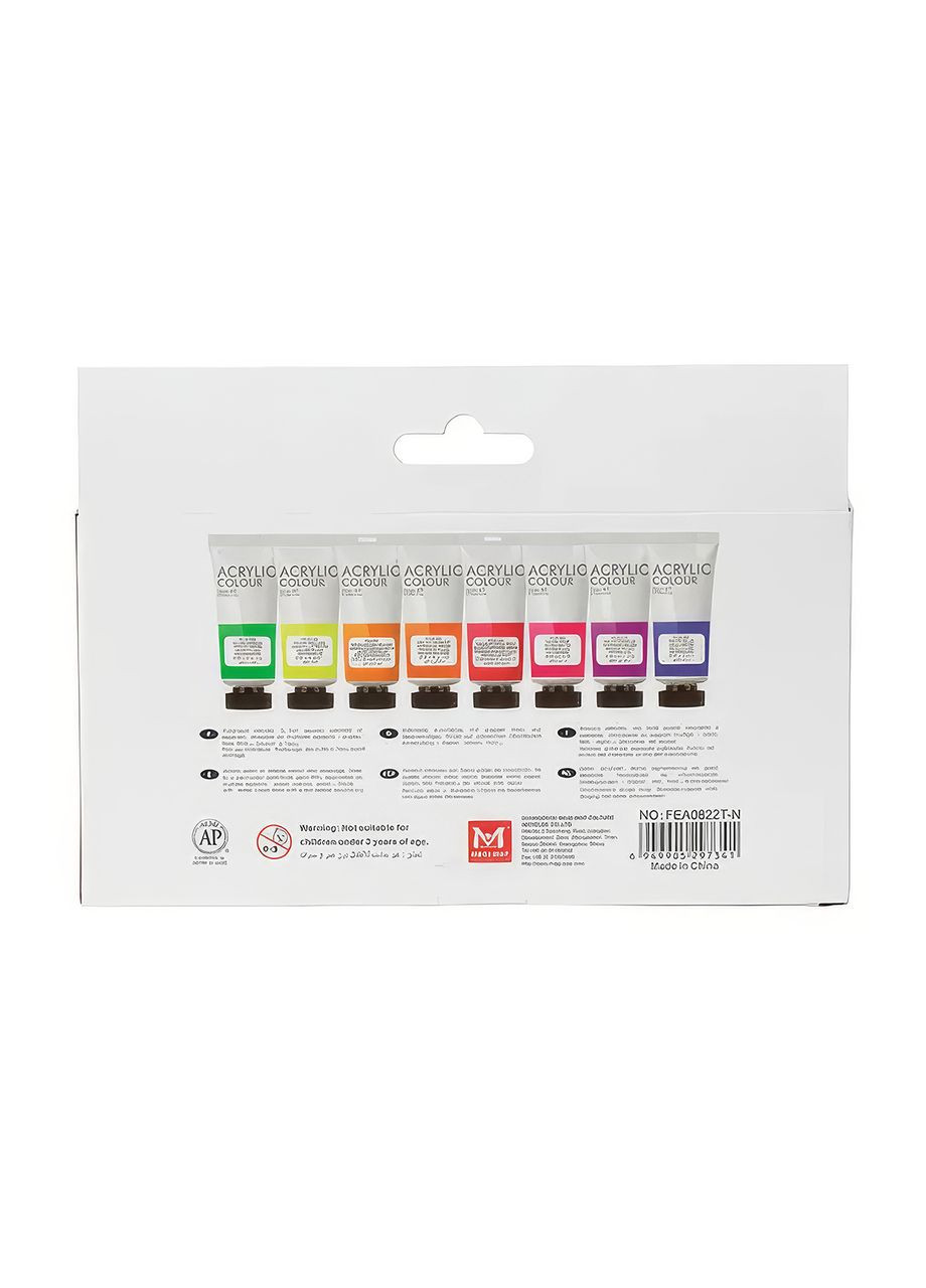 Акрилові фарби для малювання з неоновим ефектом Acrylic Neon 8 кольорів 22 ml. Art Rangers (322772730)