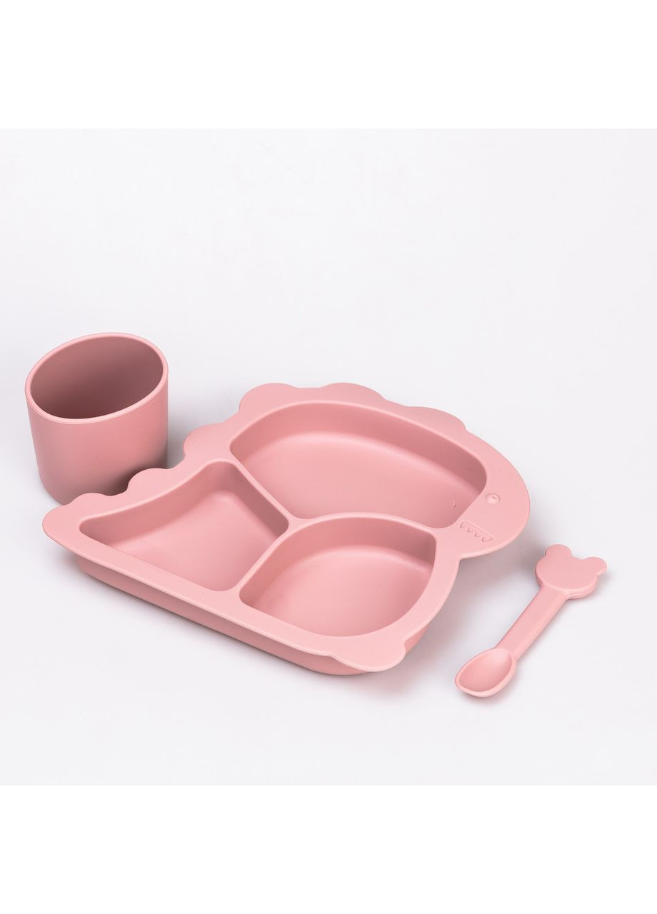 Детский набор силиконовой посуды 3 предмета Розовый TS Kitchen (360456888)