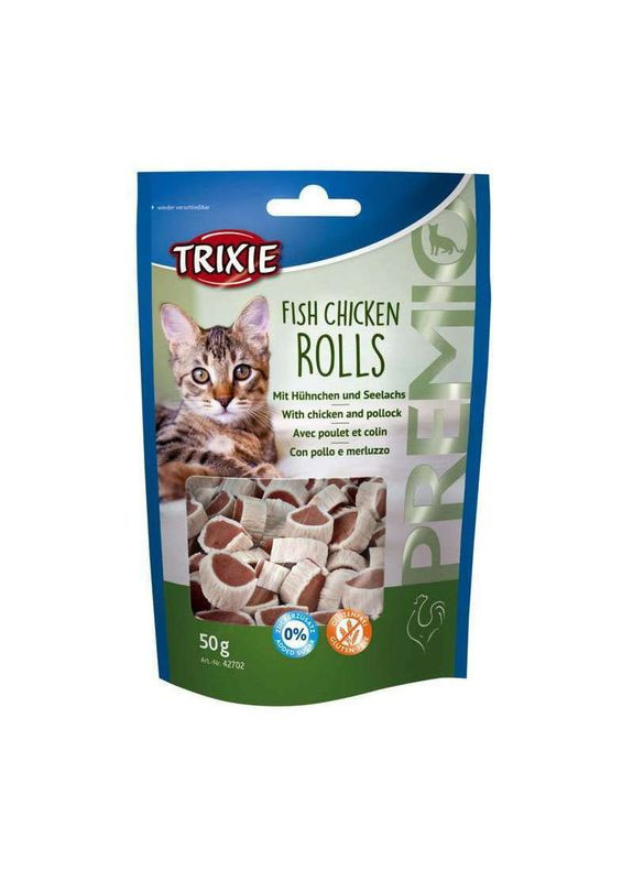 Лакомство роллы с курицей и сайдой для кошек PREMIO Rolls Light - 50 г Trixie (327055451)
