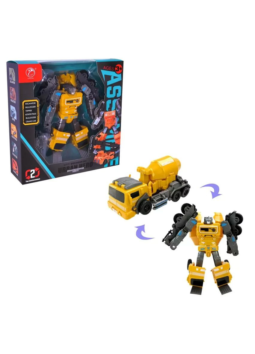 Іграшка трансформер будтехніка 908-2B1/2/3/4/5/6 в асортименті 6 видів, в короб. 16*16*8см No Brand (362421045)