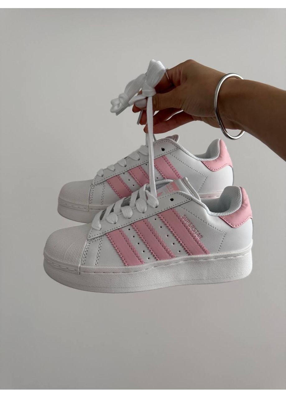 КРОССОВКИ ЖЕНСКИЕ ADIDAS SUPERSTAR PLATFORM WHITE PINK АДИДАС СУПЕРСТАР No Brand розовые демисезоны (367177127)