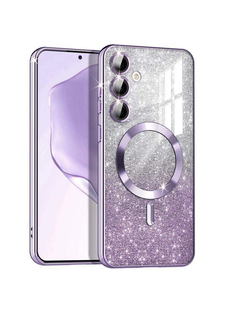 Чехол с блесками, защитными линзами на камеру и MagSafe для Samsung Galaxy S23 FE Epik (313110170)