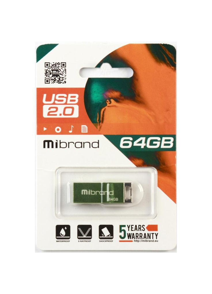 USB флеш накопичувач (MI2.0/CH64U6LG) Mibrand 64gb сhameleon light green usb 2.0 (268145426)