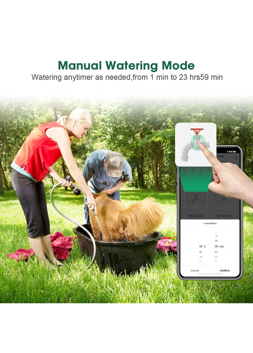 Умный автоматический двухзонный таймер полива SGW08Z/B WiFi BT Tuya No Brand (368788715)