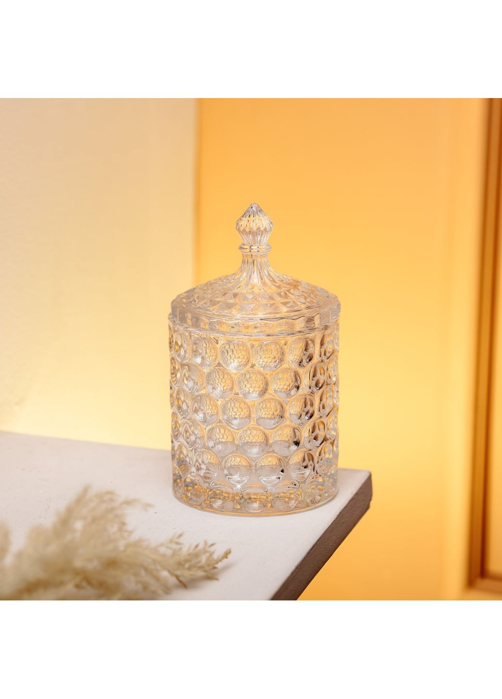 Сахарница Yiwu из хрустального стекла со стеклянной крышкой прозрачная HP-4-103 No Brand (360977695)
