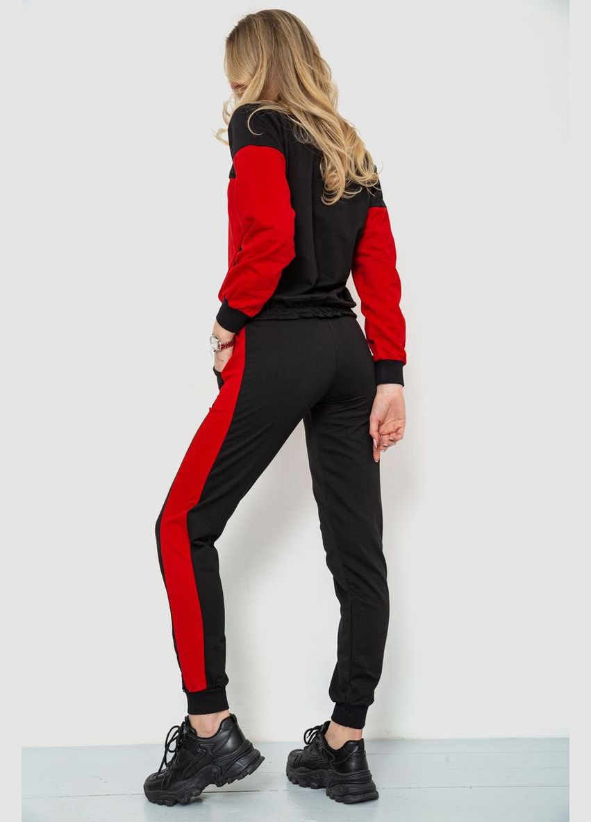 Спортивный женский костюм, цвет черно-красный, Ager (292131358)