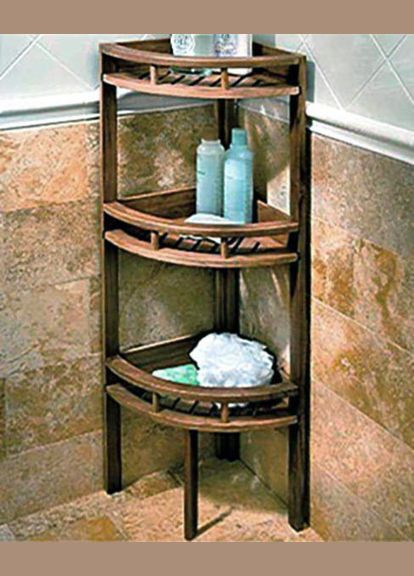 Стелаж кутовий для ванної з дерева Касіопа капучино (ВУГ-002809) No Brand (328091524)