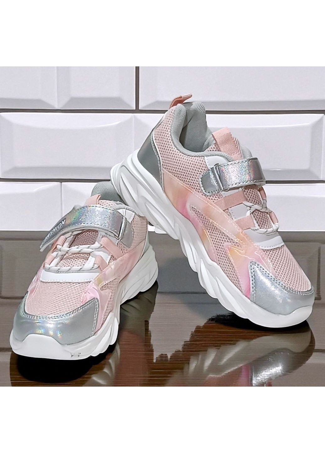 Розовые демисезонные ортопедические кроссовки текстильные на липучках для девочки Tom.M