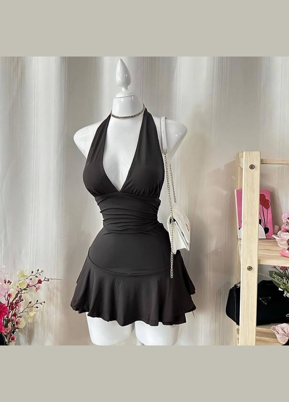 Чорна повсякденний, святковий жіноча сукня FINO Mode однотонна