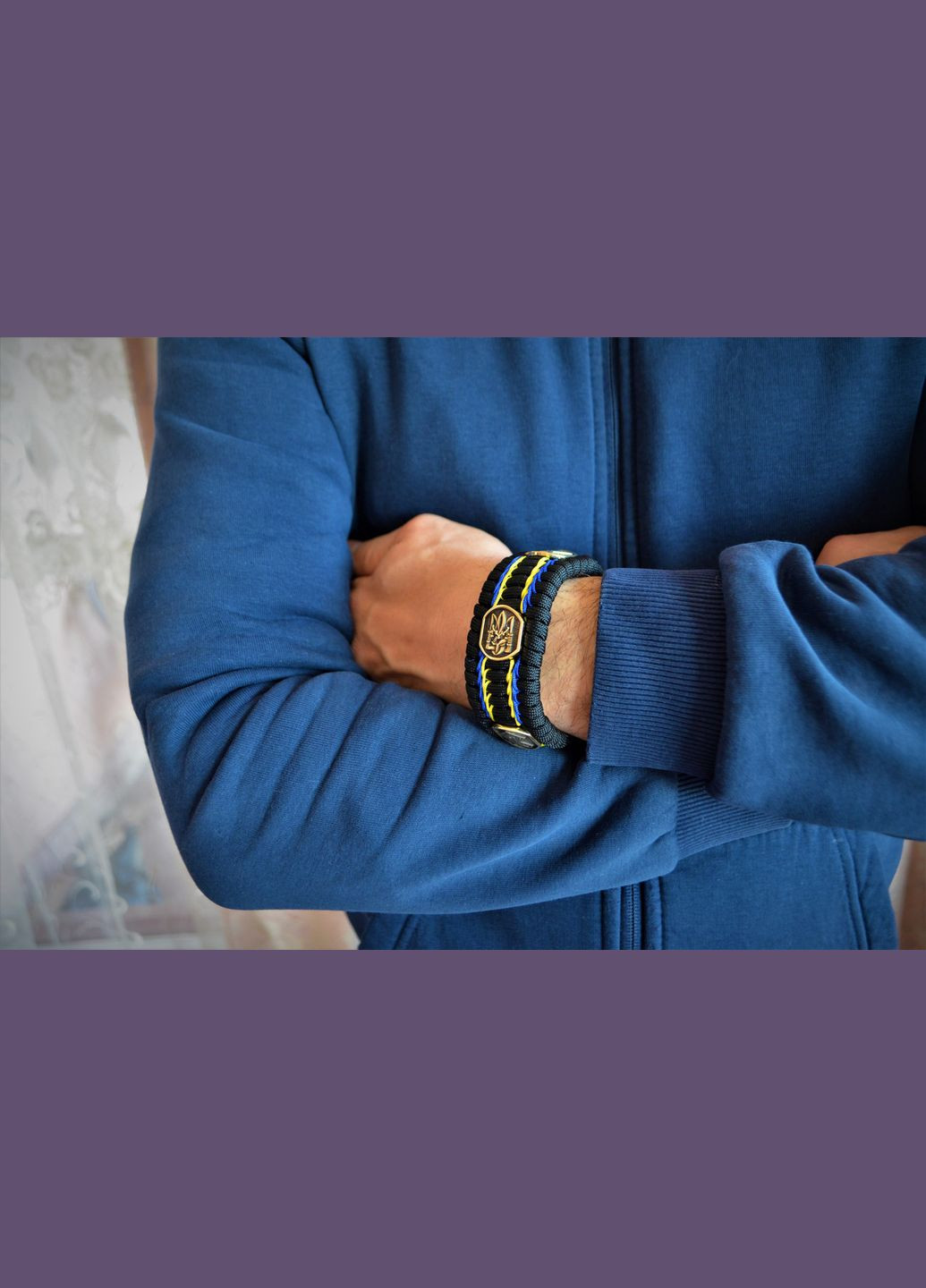 Браслет из паракорда с Козаком, гербом, рунами и оплеткой флага Украины под заказ + брелок в подарок No Brand (341738859)