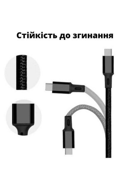 Кабель зарядний 3в1 USB Lightning MicroUSB Type-C 1м чорний нейлоновий універсальний для смартфонів і планшетів No Brand (364859658)