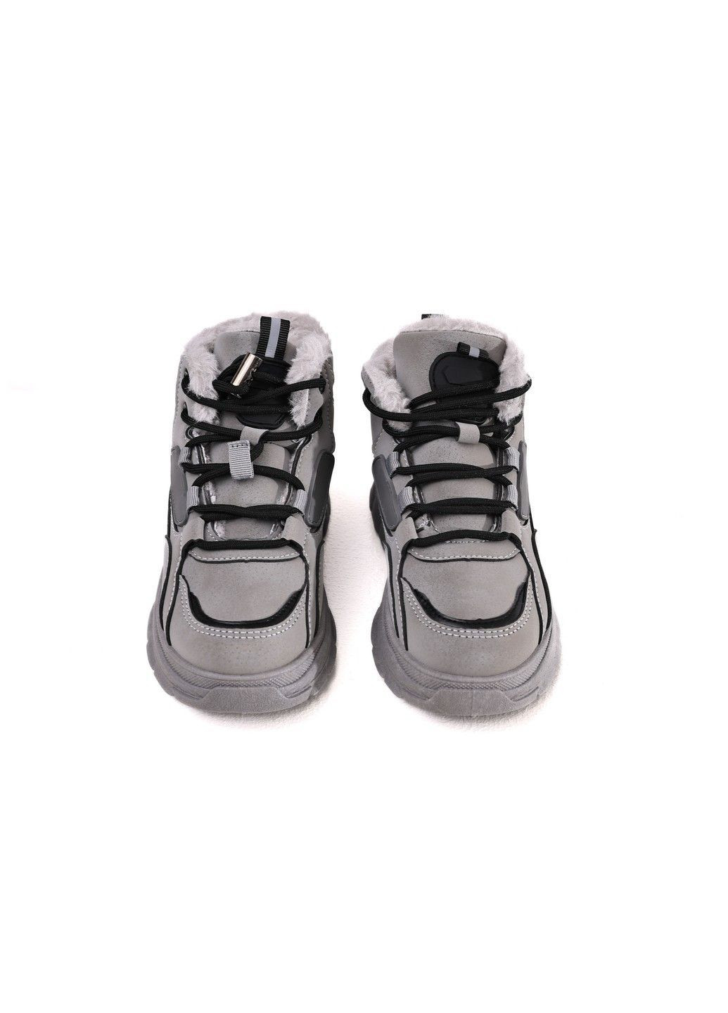 Серые ботинки зимние для мальчика подростка STREAM