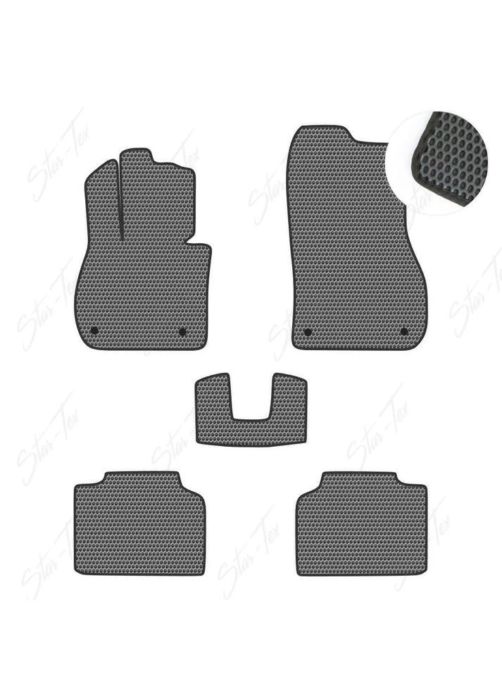 Комплект ковриков в салон на BMW X1 U11 (2024 - ) EVA/Сота малая Серый + Черный Star-Tex (385098312)