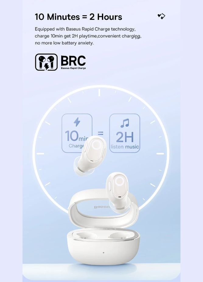 Беспроводные наушники Bowie WM02 TWS Bluetooth 5.3 Черные Baseus (302802856)