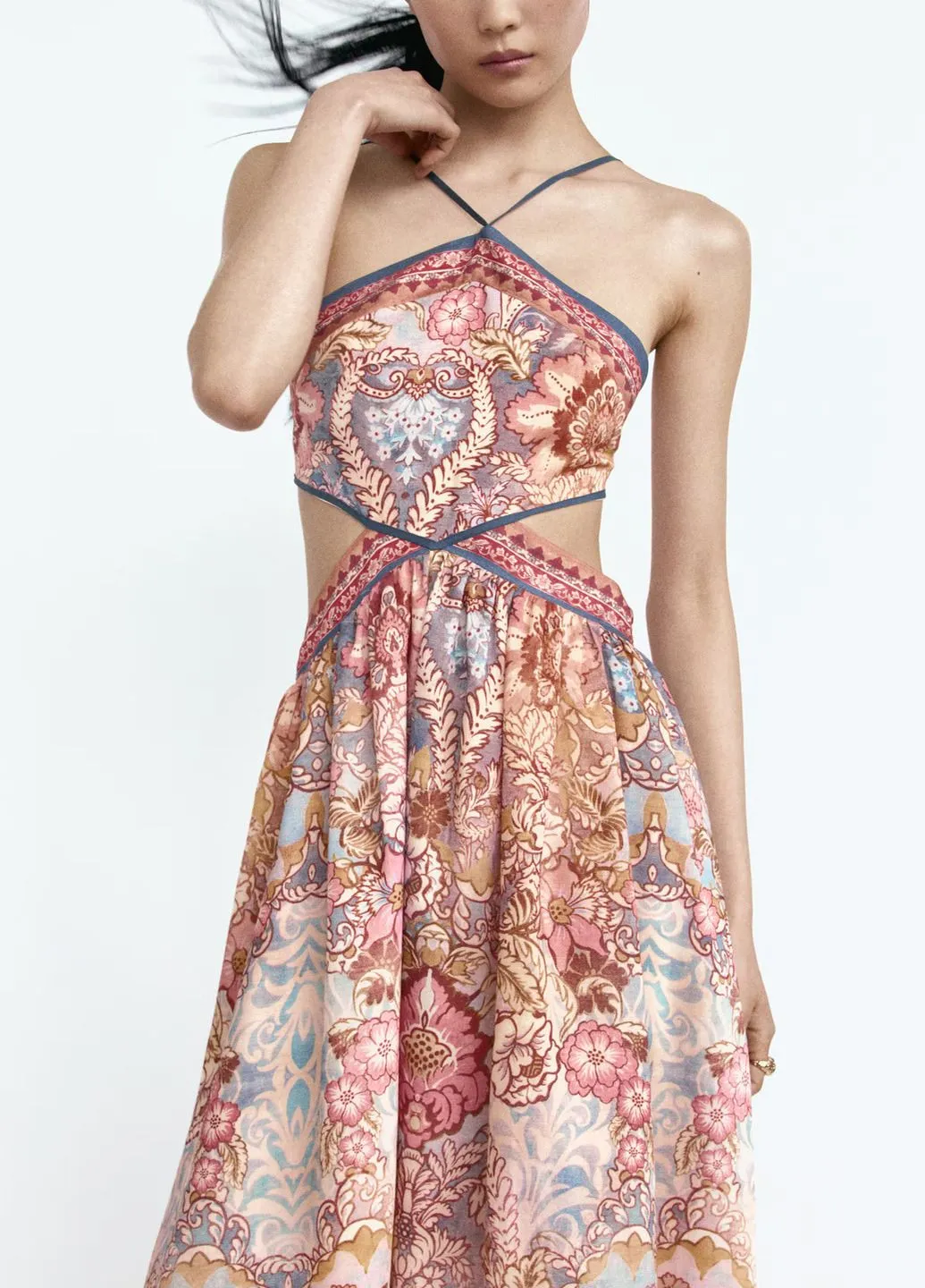 Комбінована сукня H&M з квітковим принтом