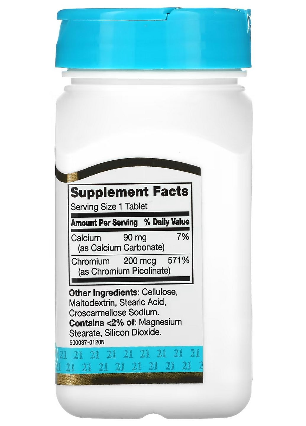 Піколінат хрому, 200 мкг, 100 таблеток апетит, вага, рівень цукру в крові, обмін речовин, для контролю глюкози 21st Century - (336517882)