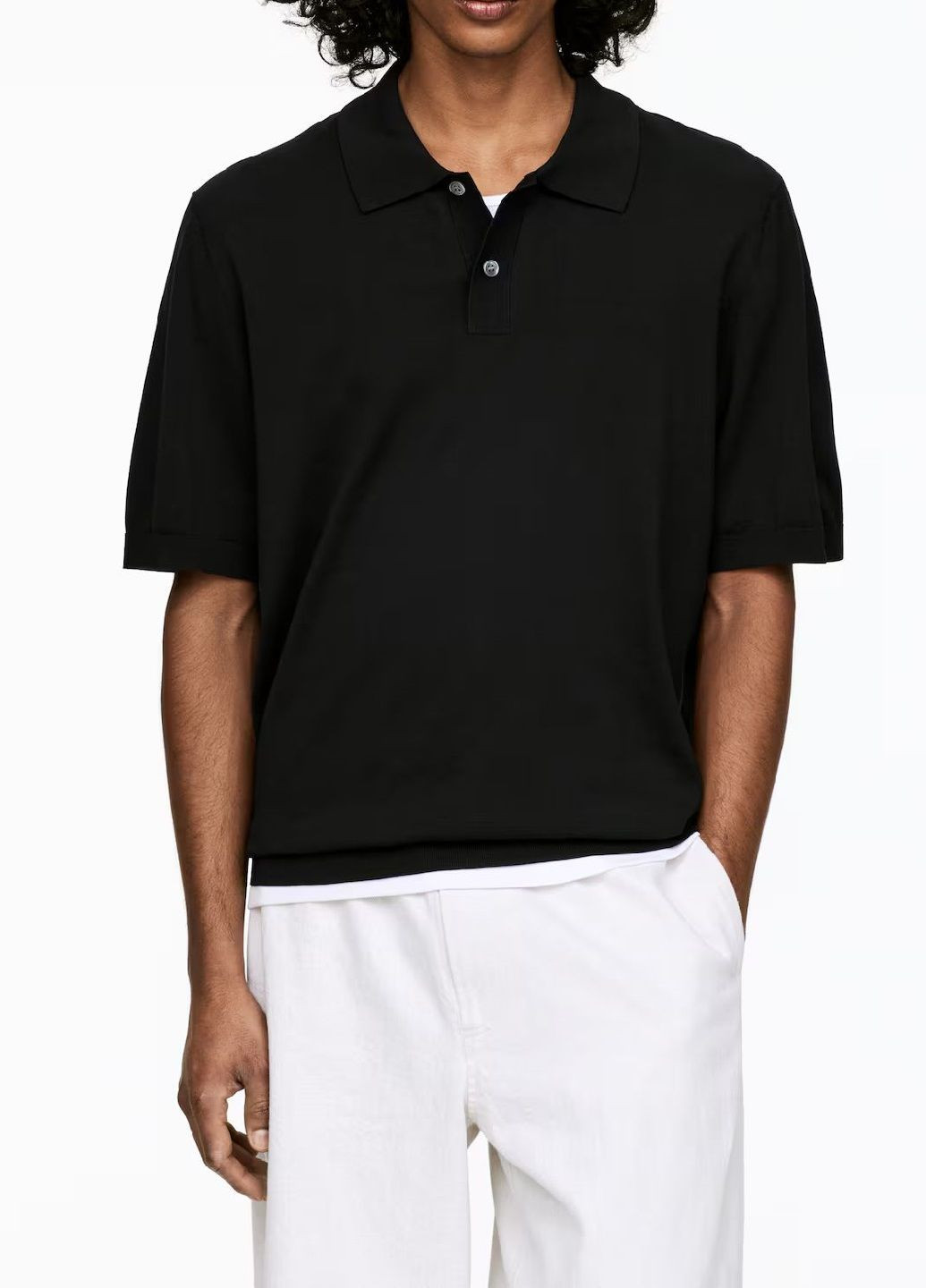 Черная футболка-поло для мужчин Arket