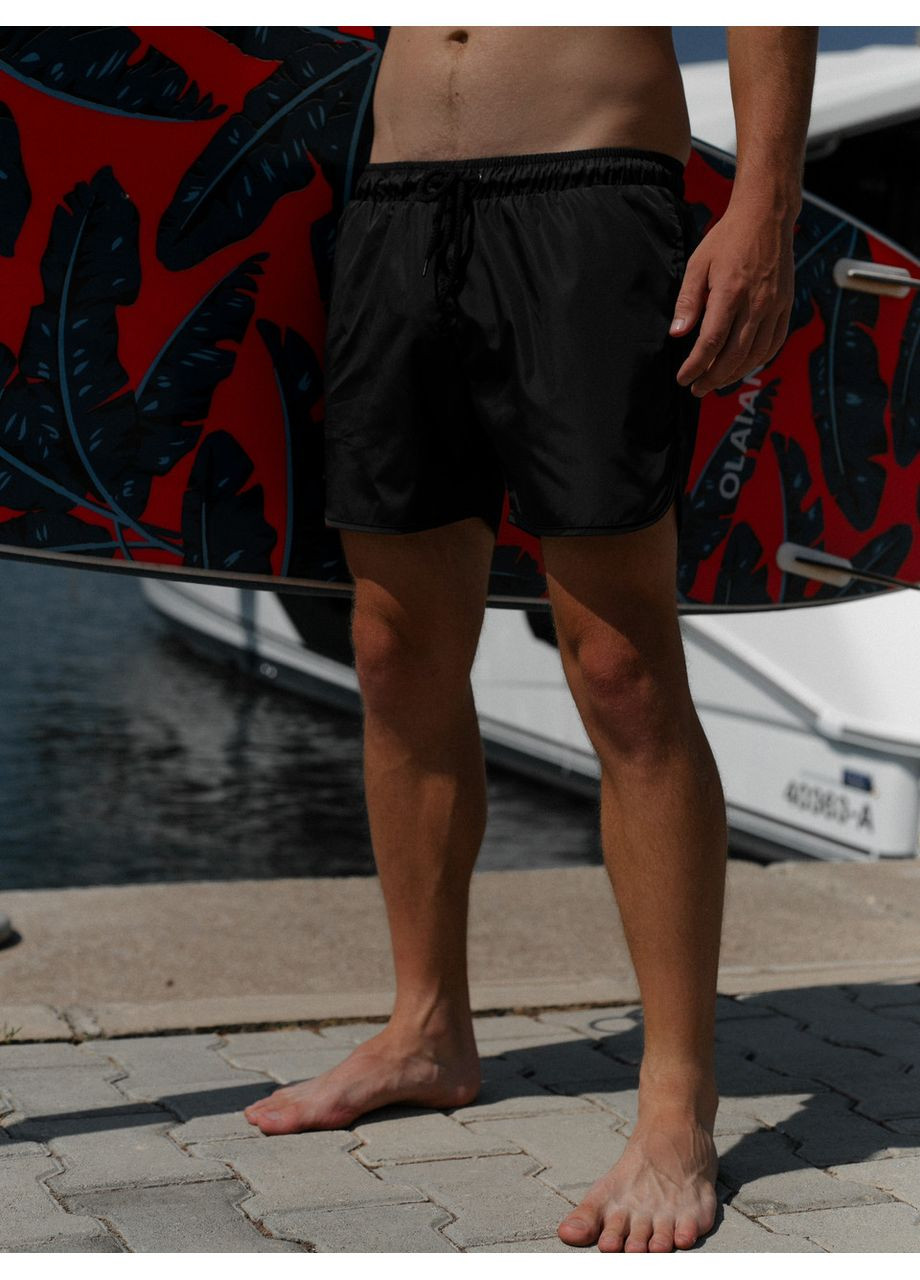 Мужские черные пляжные мужские комфортные короткие пляжные шорты для плавания, быстросохнущие купальные шорты с хорошей посадкой Intruder