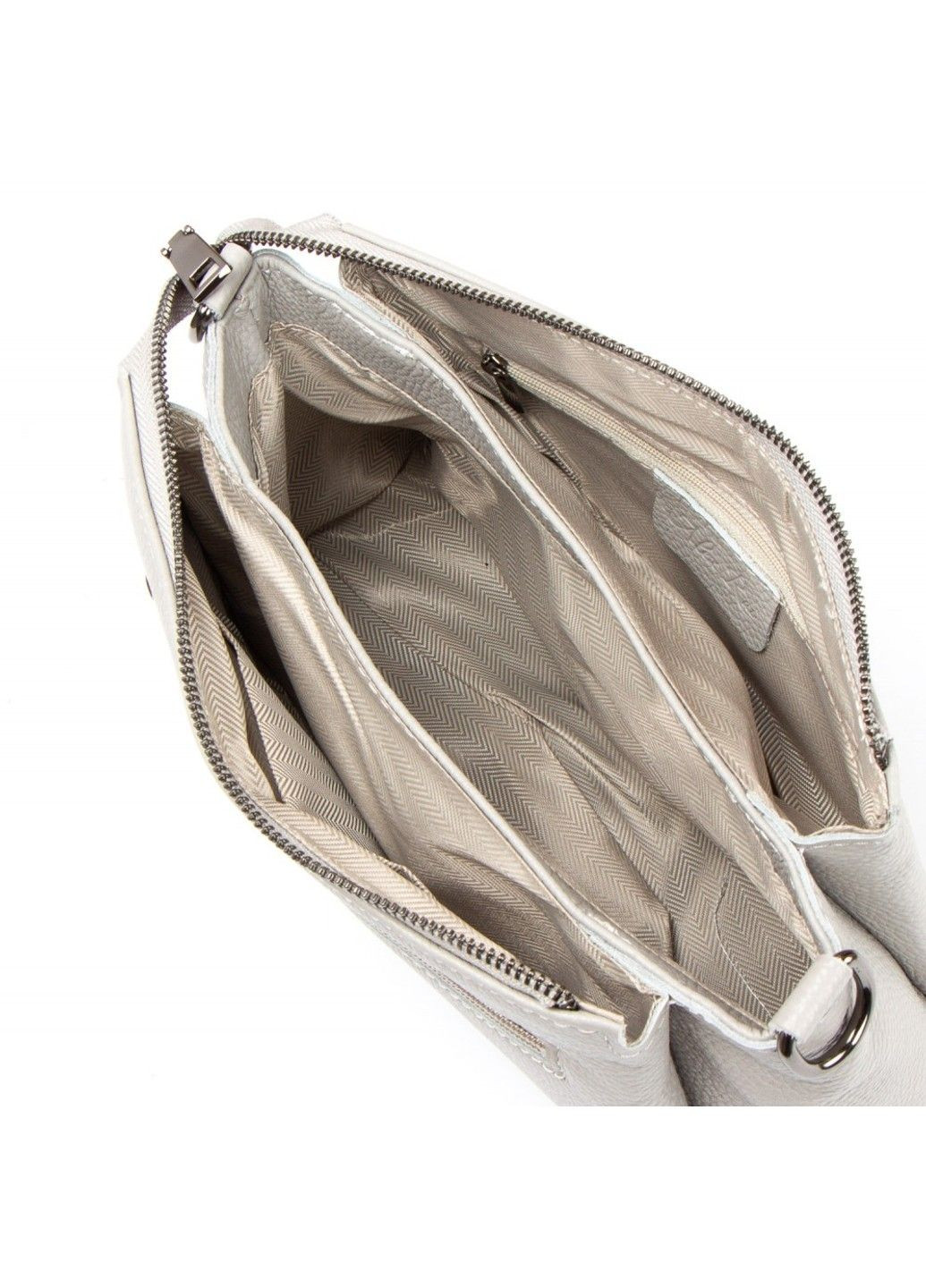 Женская кожаная сумка 99105-1 white-grey Alex Rai (291682993)