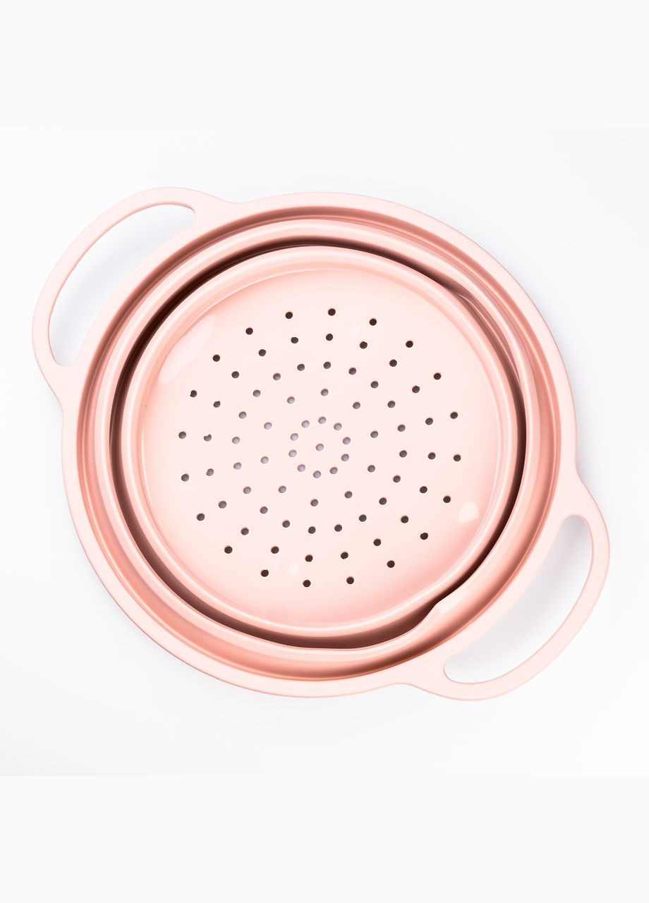 Дуршлаг силиконовый складной с ручками 2.6 л Розовый TS Kitchen (356460409)