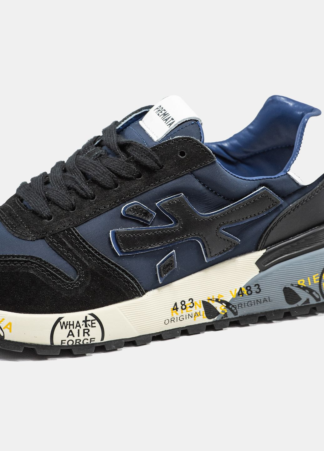 Синій Осінні кросівки чоловічі premiata mick blue black white | преміата сині No Brand