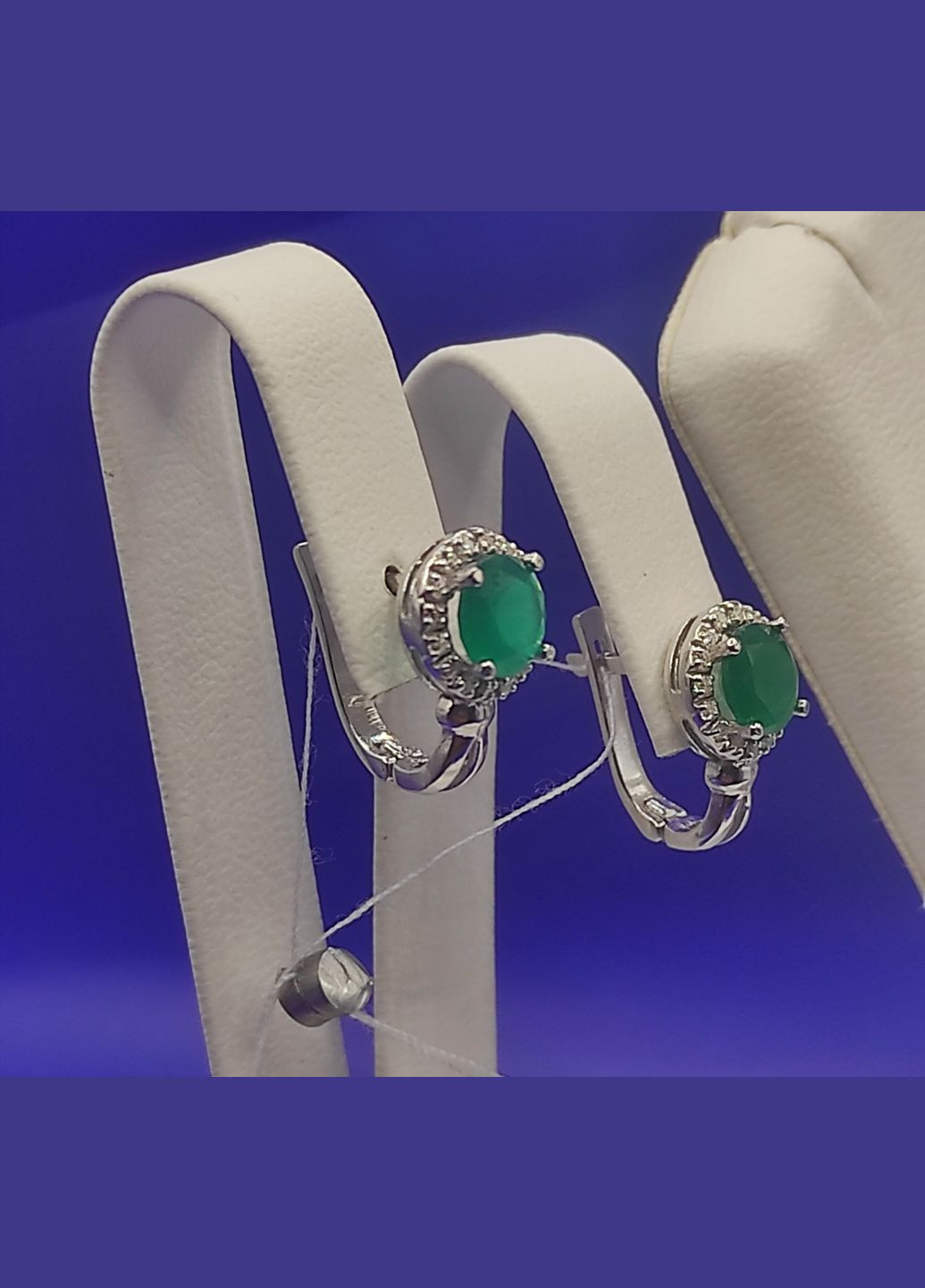 Срібні сережки 925 проби покриття родій Shiny 5801-0 No Brand (333828358)