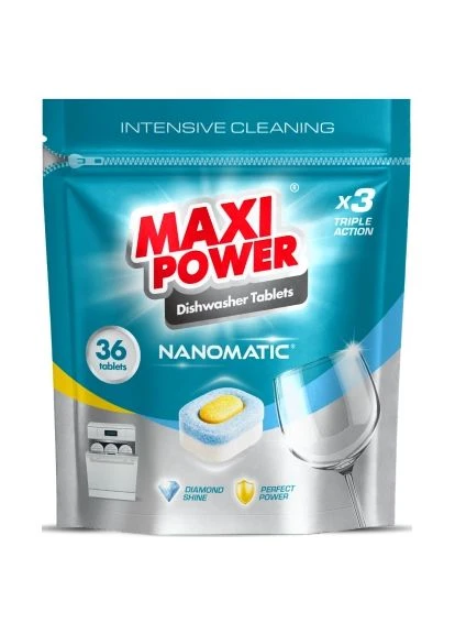 Оригінал! Таблетки для посудомийних машин Nanomatic 36 шт. (4820204703356) Maxi Power Nanomatic 36 шт. (398848701)