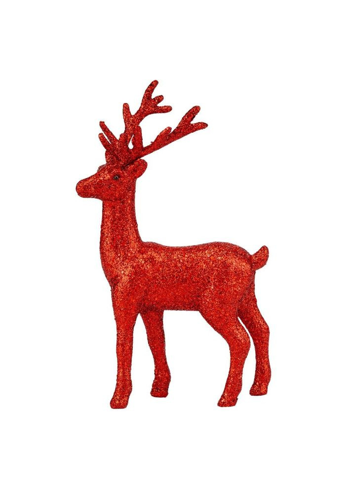Декоративная фигурка Блестящий олень, красная, 23 см ELISEY (366570152)
