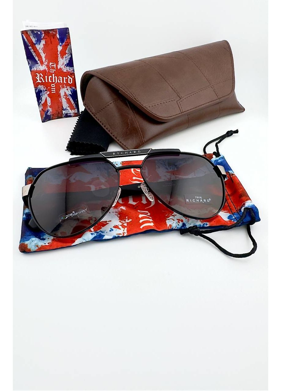 Чоловічі Сонцезахисні Окуляри Авіатори TR9526 Col.05-G4 Polarized з Полярнизацією, Коричневі Градієнт Thom RICHARD (380672407)