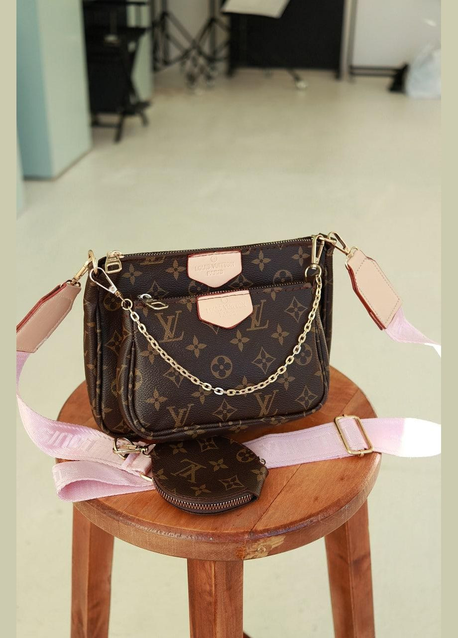 Сумочка 3 в 1 клатч- крос-боді подвійна рожевий 3в1 No Brand (322464334)