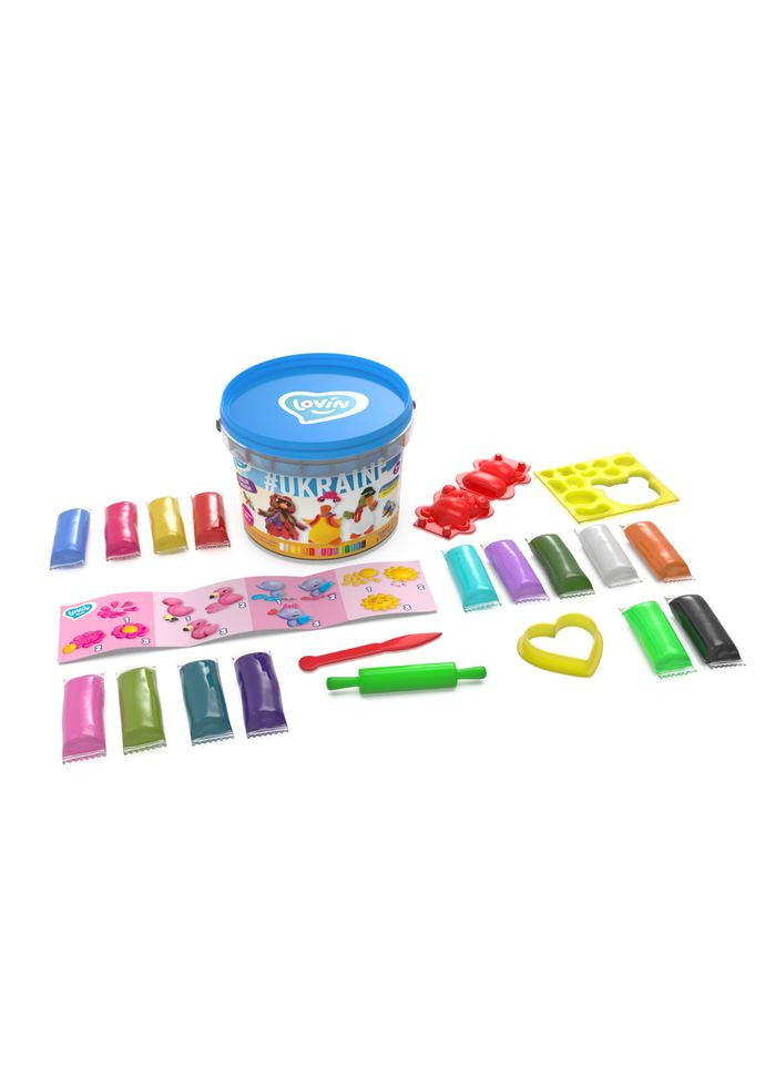 Набор теста для лепки "Ведерки #Ukraine" TM 41172 Lovin (334152367)