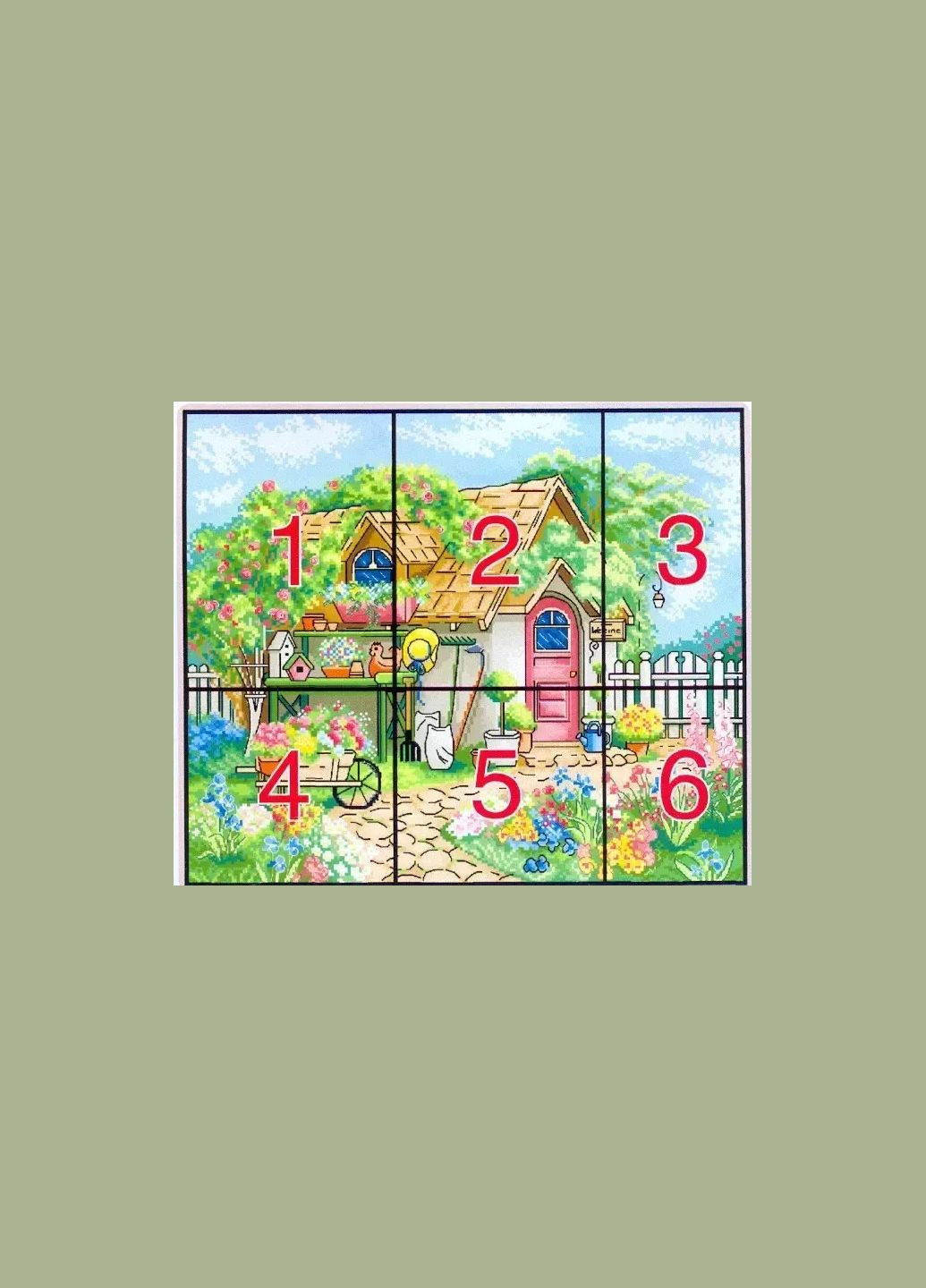 Набір для вишивання за нанесеною на канву схемою "Summer garden cottage" AIDA 14CT printed, 44*38 см Joy Sunday (313614196)