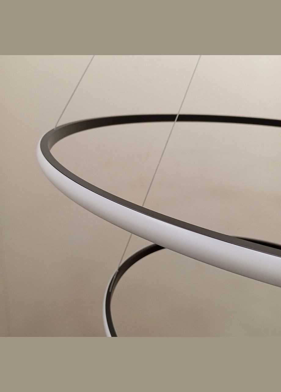 Черная кольцевая светодиодная двойная люстра 60+80см «Circle» (52-9833-2A BLACK LED (600+800)) No Brand (370071522)