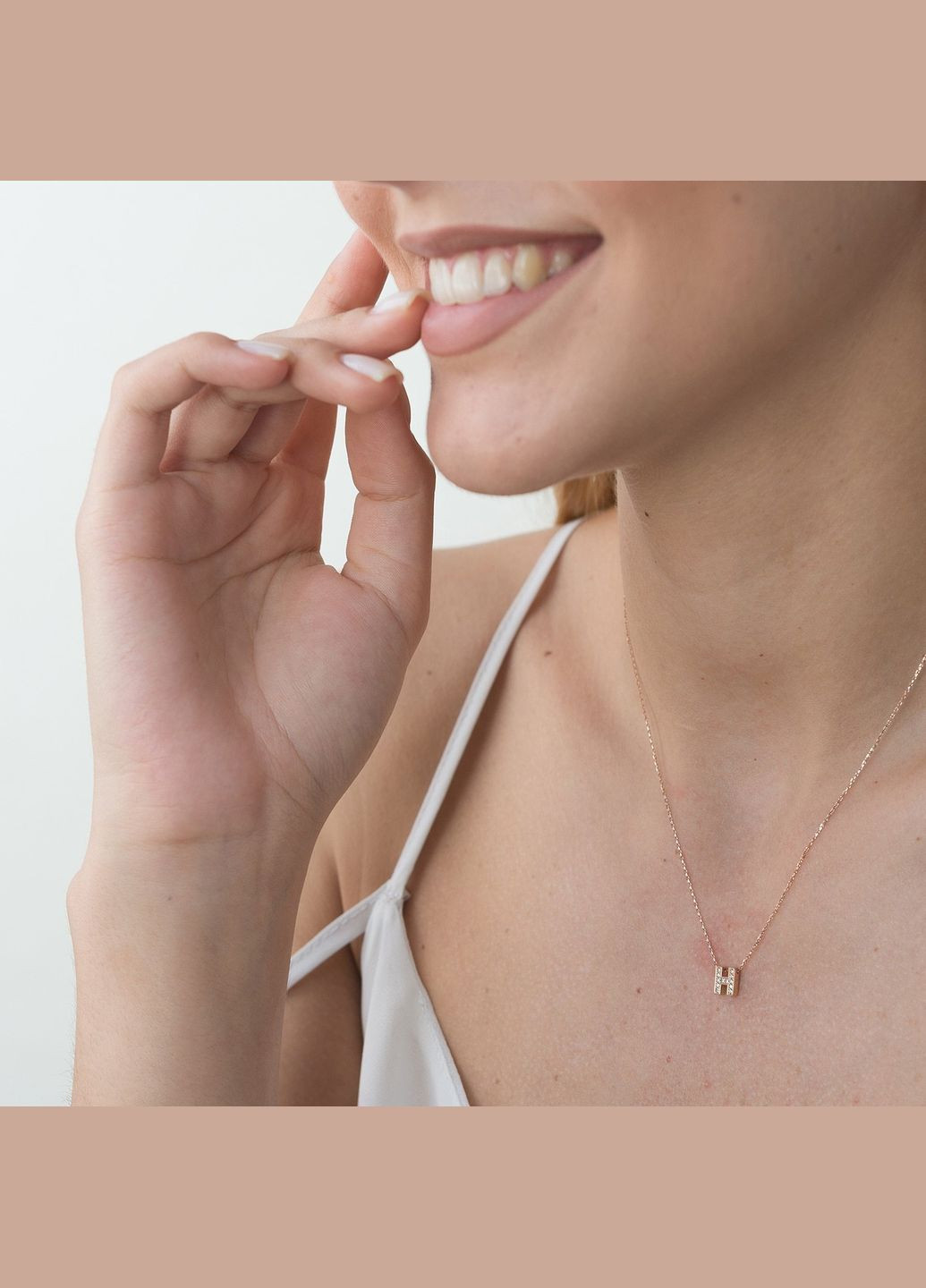 Золоте кольє з літерою Н (фіаніти) кол01255Н 44 Oniks (264644611)