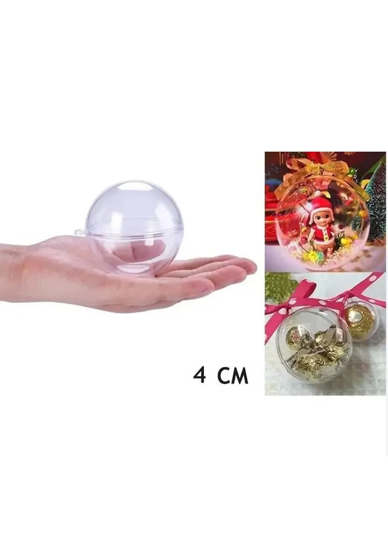 Основа для ялинкової іграшки прикраси Куля сфера з двох частин підходить для різного наповнення Прозорий 4 см Finding (371141713)