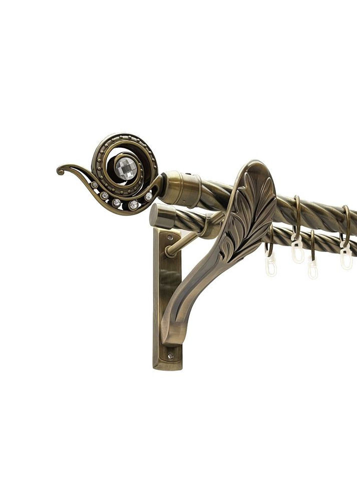 Карниз Око Дракона металлический двухрядный ретро скрученная труба Антик 25\19 мм 240 см (00-00016452) ORVIT (300280152)