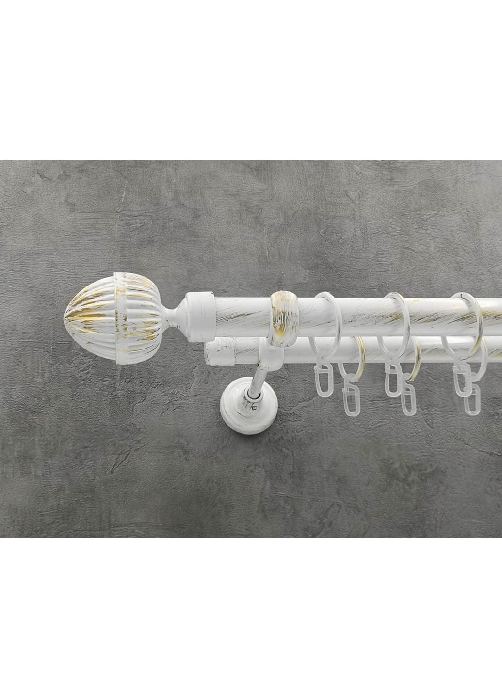 Карниз Одеон гладка штанга подвійний відкритий 25/19 мм 200 см Біле золото Quadrum (352780559)