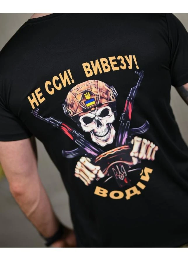 Тактична футболка SELION водій чорна чоловіча армійська футболка військова No Brand (391584693)