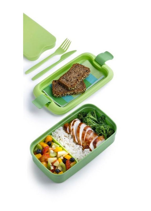 Ланчбокс со столовыми приборами LUNCH & GO (00768) Зеленый Curver (334712887)