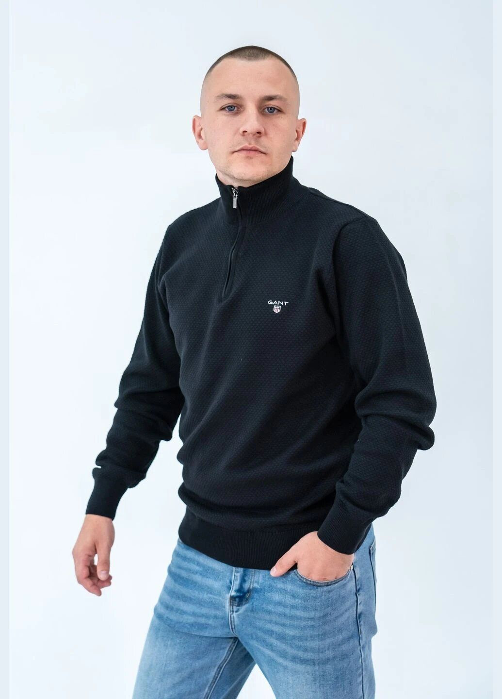 Кофта мужская Gant Cotton Half Zip Sweater (303502752)