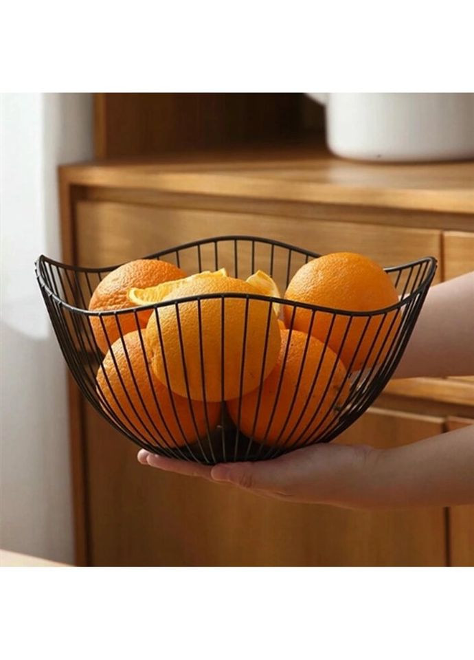 Фруктівниця металева 7392 25 см чорна No Brand (319552345)