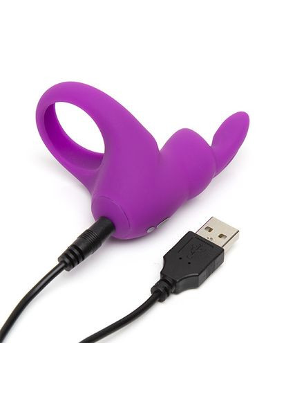 Ерекційне кільце з вібрацією Happy Rabbit Rechargeable Cock Ring Purple No Brand (303877918)