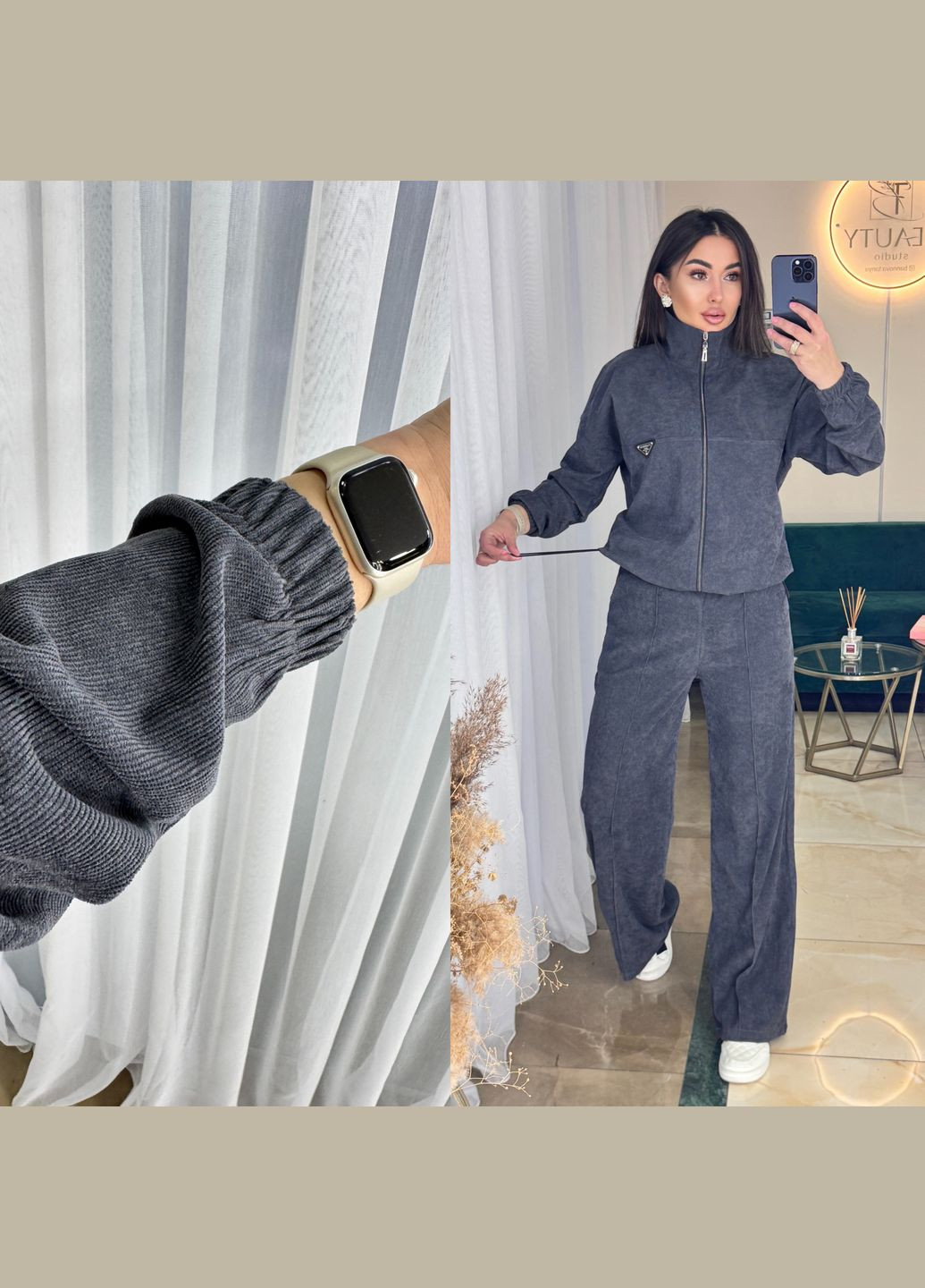 Костюм мікровельвет штани та кофта No Brand (345643543)