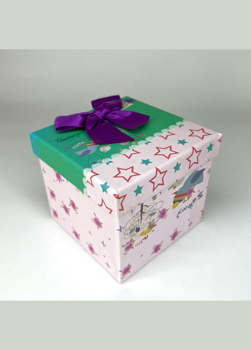 Подарочная упаковка Коробка картонная с фиолетовым бантиком 100 мм x 90 мм Finding (316248805)