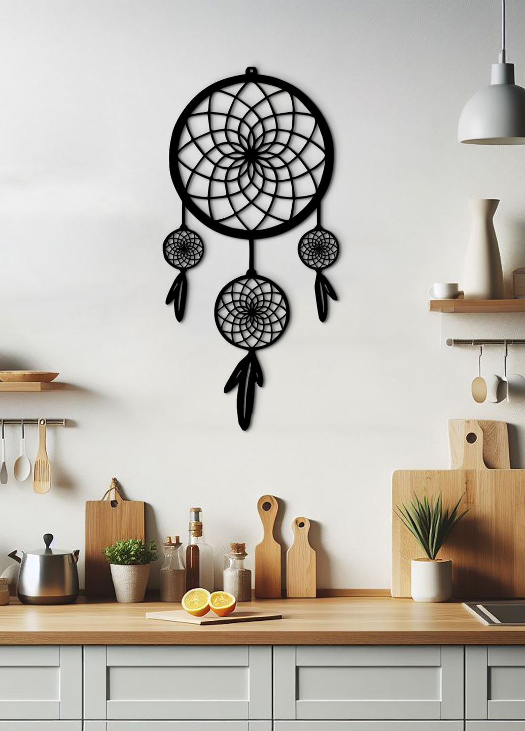 Настінний декор для дому, картина лофт "Оберіг снів", декоративне панно 40х20 см Woodyard (292113083)