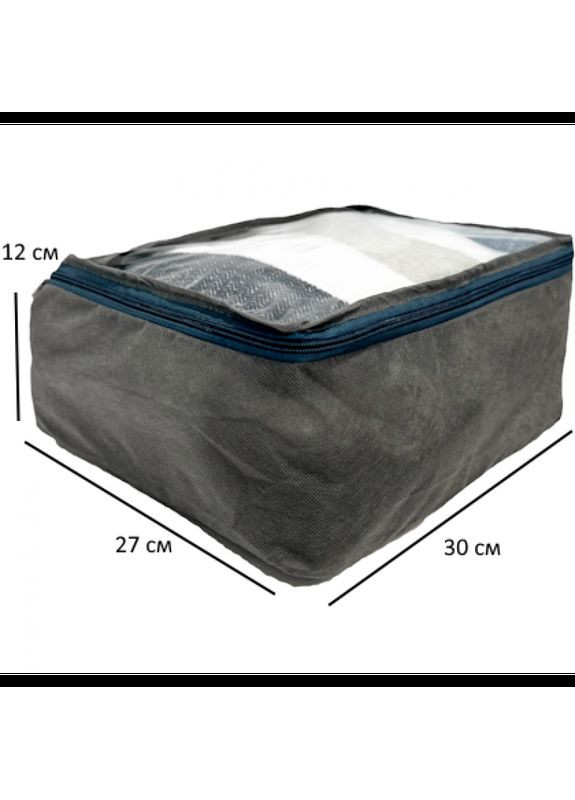 Середня дорожня сумка для речей з ручкою та прозорою вставкою P002 30x27x12 см (Чорний) Organize (276838314)