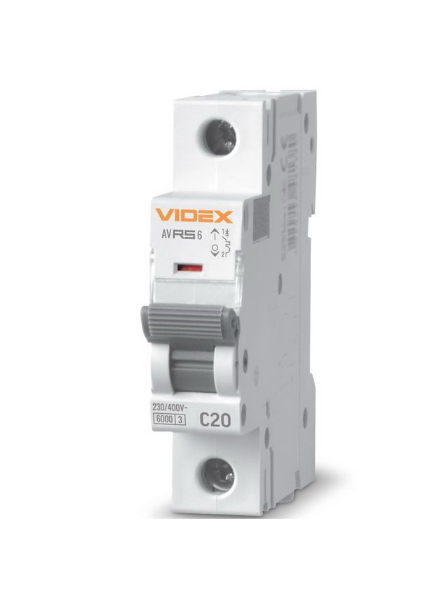 Автоматичний вимикач RS6 1п 20А С 6кА RESIST (VFRS6-AV1C20) Videx (282313022)